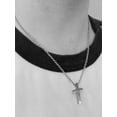 thumbnail image 4 of Mens Small Stainless Steel Cross Pendant Religious Necklace 3mm Chain (18 Inch), 4 of 6