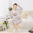 thumbnail image 6 of FORMRS Wearable Blanket Hoodie with Sleeves for Kids Cozy Flannel Sweatshirt, Purple Watercolor Seashells, 6 of 7