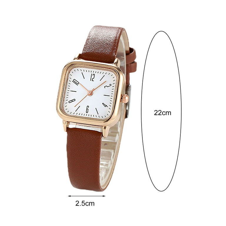 Women Watch Square Dial Adjustable Faux Leather Strap Elegant Minimalistic Gift Fashion Jewelry High Accuracy Metal Dress Wrist Watch Valentine's Day