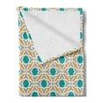 thumbnail image 2 of Teal Soft Flannel Fleece Throw Blanket, Abstract Geometric Pattern Eastern Oriental Symmetric Design Print, Cozy Plush for Indoor and Outdoor Use, 50" x 60", Mustard Teal and Grey, by Ambesonne, 2 of 5
