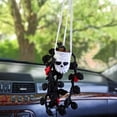 thumbnail image 2 of CHUANK Handmade Crochet Cool Car Rearview Mirror Pendant Halloween Skull Head Hanging Ornament Car Interior Room Decorations Holiday Gift, 2 of 6