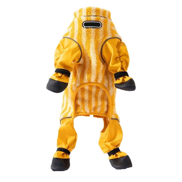 Winter Coat With Boots Quilted Insulated Outdoor Protective Outerwear for Small and Medium Dogs with Reflective Detailing and Construction for Winter Walks