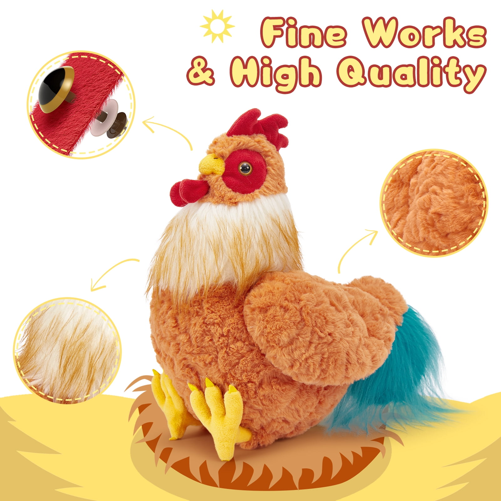 MaoGoLan Giant Chicken Stuffed Animal 18" Chicken Plush Toy