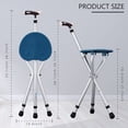 thumbnail image 5 of Bastón Yayayo con asiento de aleación de aluminio, portátil, LED, plegable, para adultos mayores, altura ajustable, taburete pesado, regalo azul, 5 of 5