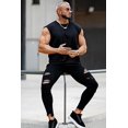 thumbnail image 4 of GINGTTO Skinny Jeans for Men Stretch Slim Fit Ripped Distressed 32 Black Ripped, 4 of 4