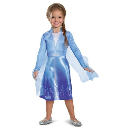 Disguise Disney Frozen 2 Elsa Classic Girls Halloween Fancy-Dress Costume, for Toddler 3T-4T