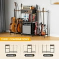 thumbnail image 3 of Flycity Guitar Stands Floor with 4 Guitar Holders, 3-Tier Guitar Rack with Amp Stand & Cloth Drawer, Floor Adjustable Guitar Holder Display for Music Room Home Studio, 3 of 7