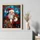 thumbnail image 2 of (14CTABB-255__C__ 40x50) Hilo algodón ecológico bordado 14CT 2 hebras impresión 40*50cm pintura vidrio-Kit serie navideña punto cruz Papá Noel, 2 of 9