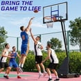 thumbnail image 6 of Ktaxon Portable Basketball Hoop Outdoor with Rebound Plate, 5.25-10FT Adjustable Height, 44inch PC Backboard, Blue, 6 of 10