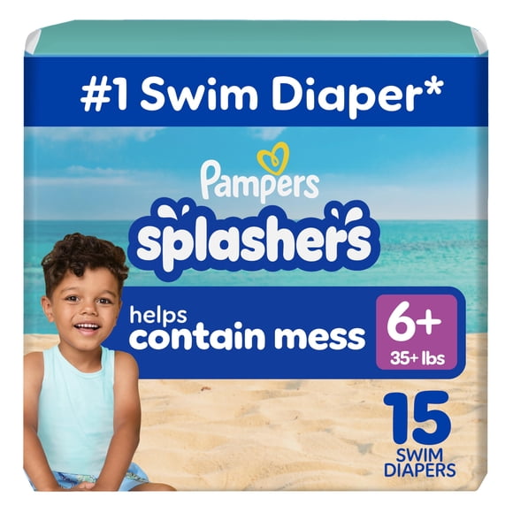 Pañales para nadar Pampers Splashers talla 6+ de 15 unidades desechables