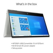 HP Envy 15.6 FHD X360, Intel Core i5-10210U, 8GB SDRAM, 256GB SSD, Natural Silver, Windows 10, 15-dr1070wm