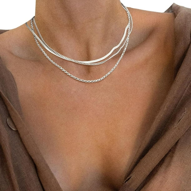 Collar de la Mujer Dainty Collar de Oro Chapado en Oro Cadena Collares Gargantilla Collares en capas