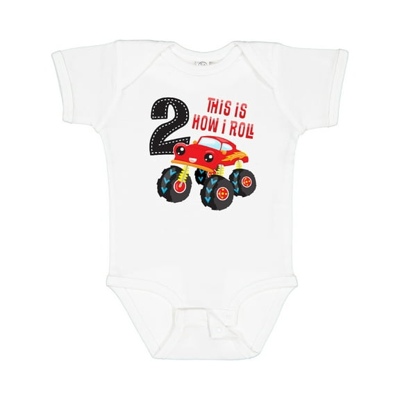 Inktastic Monster Truck How I Roll 2nd Birthday Boys Baby Bodysuit