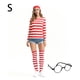 thumbnail image 3 of Conjunto de disfraz Naiovety para mujer adulta camiseta a rayas rojas y blancas S, 3 of 6