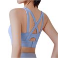 thumbnail image 4 of Womens Sports Bras Sports Underwear New Fall Yoga Wear Thin Running Back Training Shock-proof Vest Peach Breasted Bra Comfortable Bras for Women Blue 2XL, 4 of 4