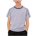 thumbnail image 2 of WRKEKC Summer Boys T Shirts Antimicrobial Solid Crew Neck Active Short Sleeve Shirt for 4-16 Years Moisture Wicking, 2 of 6