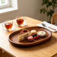 thumbnail image 5 of Natural Wooden Serving Tray, Irregular Wood Food Platter, Solid Wood Snack Serving Plate, Handmade Wooden Dessert Tray, Multi-purpose Wooden Display Board, Tea Coffee Serving Dish for Home Use, 5 of 5