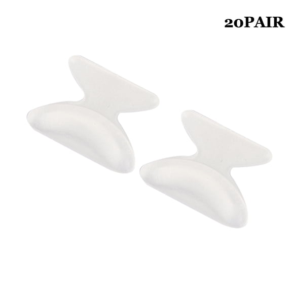 Riousery 20 Pairs Soft Silicone Anti-Slip Nose Pads Replacement for Glasses Sunglasses Accessories Transparent White Increased Thick Design (0.7 in / 18 mm)