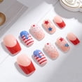 thumbnail image 5 of Yoyauz July 4th Nail Ironing Short Square Independent Day Holiday Nail Fitting US Flag Design Acrylic Nail Set for Women 24 Piece Nail Stickers, 5 of 9