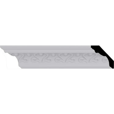 3 1/8"H x 3 1/8"P x 4 1/2"F x 94 1/2"L Read Crown Moulding