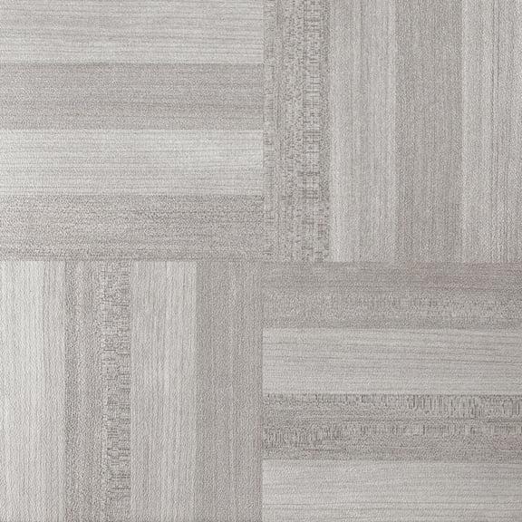 PowerSellerUSA Tivoli Self Adhesive Vinyl Floor Tiles, 45 Pcs Contemporary Peel and Stick Tile, 12" x 12" Square DIY Flooring Tiles for Kitchen, Bedroom, Bathroom - Ash Grey Wood