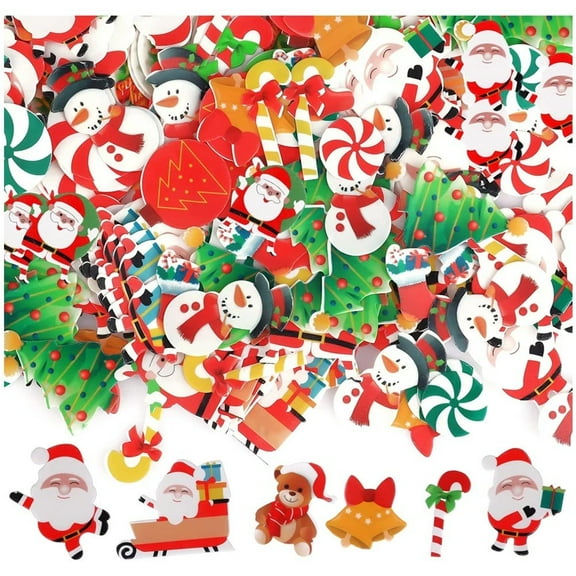 300 Edible Christmas Santa Party Christmas Eve Box Decorations Style For Fairy Or Cupcake Cake Toppers On Wafer/Rice Paper