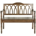 thumbnail image 3 of SAFAVIEH Benjamin Geometric Rustic Bench, Dark Teak, 3 of 6