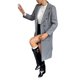 thumbnail image 2 of Abrigo de Invierno de Mezcla de Lana con Cuello de Solapa con Muesca y Doble Botonadura para Mujer. Gris XL, 2 of 6