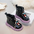 thumbnail image 2 of Dakaela Boy Girl Ankle Boots 3T 4T 5T Waterproof Non Slip Leather Chelsea Booties Toddler Fleece Lined Winter Snow Work Boot Black Size 3, 2 of 5