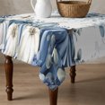 thumbnail image 4 of Blue White Pumpkins Table Cloth Waterproof Tablecloths, Thanksgiving Fall Blue Eucalyptus Leaves Tablecloth Dining Table Cover for Kitchen Party Tabletop Outdoor, Square Tablecloth 54x54 Inch, 4 of 9