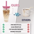 thumbnail image 7 of 40oz Insulated Clear Tumbler with Handle and Lid & Straw, Reusable Travel Mug for Cold and Hot Drinks, Double-Wall Plastic Water Bottle | Crystal-Clear | Car Cup Holder Fit | Leakproof | BPA-Free, 7 of 7