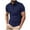 Dark Blue, variant on Mens Knit Polo Shirts Short Sleeve Textured Casual lapel Neck Golf T Shirts