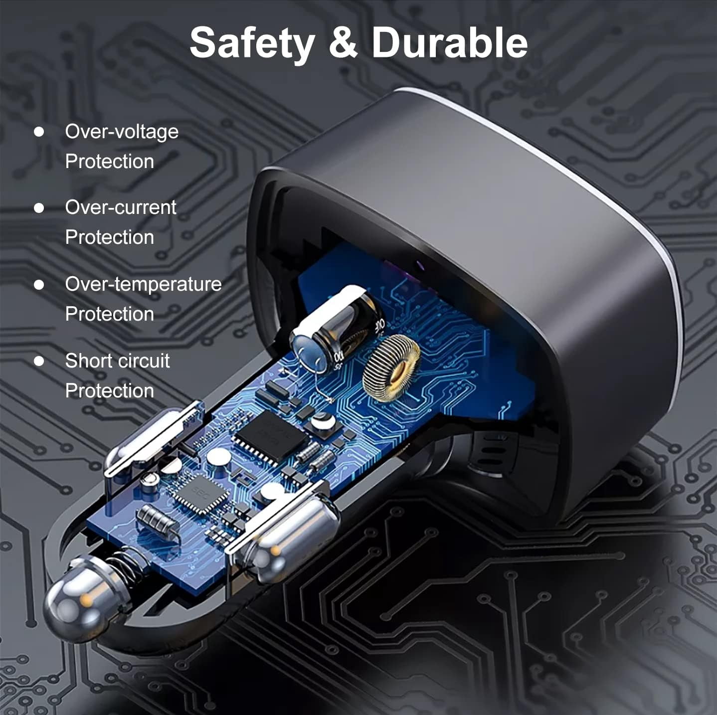 USB C Car Charger 95W, PD 65W PPS 45W QC3.0 30W Type-C Fast Cigarette Lighter Charger for iPad/MacBook/Laptop iPhone 15/14/13/12 Pro Max, Samsung Galaxy, Google Pixel, with Type-C Cable