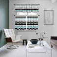 thumbnail image 4 of Turquoise Black Stripe Kitchen Curtains Sets for Windows 36 Inch Length, Modern Abstract Coarse Striped Rod Pocket Window Treatments Tier Curtains and Valances Set for Bedroom/Bathroom, 4 of 8