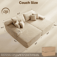thumbnail image 3 of Vcatnet 81" Modular Sectional Sofa Couch Corduroy Chaise Lounge Loveseat Sofa Bed Oversized Upholstered Sleeper Sofa for Living Room and Bedroom, Beige, 3 of 9