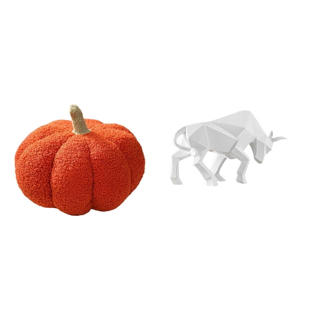 Almohadas de calabaza de Halloween,Almohadas de calabaza de Halloween Decoración del hogar Suave,Cojines de calabaza para Halloween,peluches,sofá,Estatua del toro,Estatua de