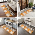 thumbnail image 5 of Hallway Runner Rug 2'x6', Orange White Pumpkin Fall Kitchen Runner Rugs Non-Slip Carpet Mats, Thanksgiving Eucalyptus Plaid Bedside Rugs Runners Washable Floor Carpet for Bathroom Laundry Room, 5 of 8
