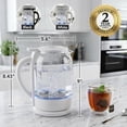 thumbnail image 2 of OVENTE Electric Kettle with 1.5L Borosilicate Glass, 1500W Fast Boiling Water Heater for Coffee or Tea, Easy to Fill Lid, Auto Shut-Off, Boil-Dry Protection & Stainless Steel Filter, White KG516W, 2 of 9