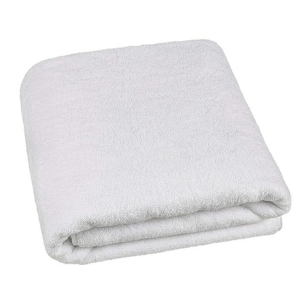 Melocotton 3 Toallas Extra Grandes Blancas Linea Hotelera (190x90cm) 100% Algodón Hilo Open,950 Gramos. Ideal para Hogar, Hoteles y Hospitales. Práctica y Fácil de Lavar. Body Towel