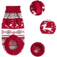 thumbnail image 3 of Lindo suéter navideño para perros con diseño de reno y copo de nieve, jersey de punto para mascotas, suave y cálido, de tela navideña, cuello alto, ropa de otoño e invierno para cachorros y gatos (1 u, 3 of 4