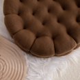 thumbnail image 3 of Cojín redondo en forma de galleta de 14 pulgadas, cojín decorativo acogedor, divertido, bonito, asiento circular, cojín de suelo para sofá, silla, cama, coche (café), 3 of 5