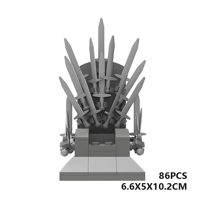 86 Pcs MOC Building Blocks Game Peripheral Iron Throne Plastic Puzzle Set, A Powerful Gift for Inspiration
