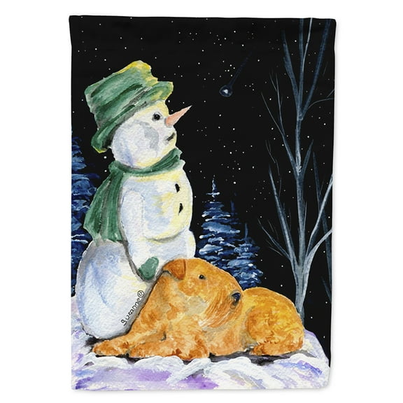 Caroline's Treasures SS8555-FLAG-PARENT Snowman with Lakeland Terrier Flag, , multicolor
