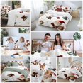 thumbnail image 5 of Christmas Bedding Duvet Cover Set Queen Size 4 Pieces Santa Claus Winter Xmas Bell Snowflake Pine Tree Bedding Set with Zipper Closure, 1 Comforter Cover 90x92 Inches 1 Flat Sheet & 2 Pillow Cases, 5 of 7