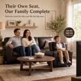 thumbnail image 4 of Snugway Kids Recliner Chair, Faux Leather Toddler Armchair with 2 Cup Holders & Side Pocket, Brown, 90lbs Capacity for 1+ Years Old, 4 of 10