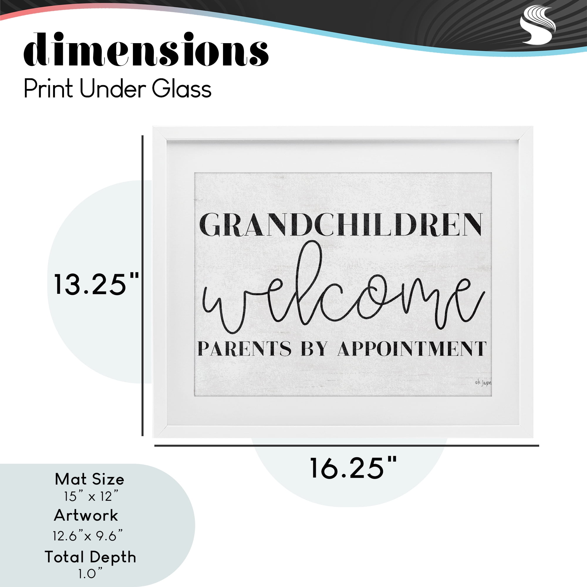 Stupell Industries Grandchildren Welcome Parents by Appointment White Framed Print Under Glass, design by Jaxn Blvd.