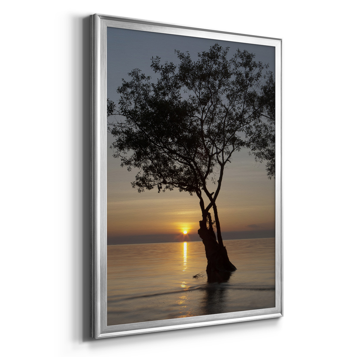 Sunset Silhouette Premium Framed Print - Ready to Hang