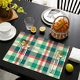 thumbnail image 4 of Set of 4 Italian Checkered Placemats Machine Washable Durable Linen Table Mats Heat Resistant Wrinkle Free Tuscan Plaid Place Mats for Dining Table Kitchen, 4 of 6