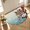 Aurora Gradient, variant on Half Circular Door Mat 16"x24", Teal Christmas Snowman Absorbent Non Slip Welcome Mats for Front Door, Xmas Botanical Birds Snowflake Diatomaceous Entryway Rug for Bathroom Kitchen Apartment Entrance
