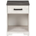 thumbnail image 2 of Single Drawer Wooden Nightstand with Grain Details, White and Gray- Saltoro Sherpi, 2 of 5
